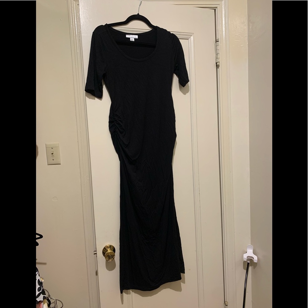 Black motherhood maternity maxi dress